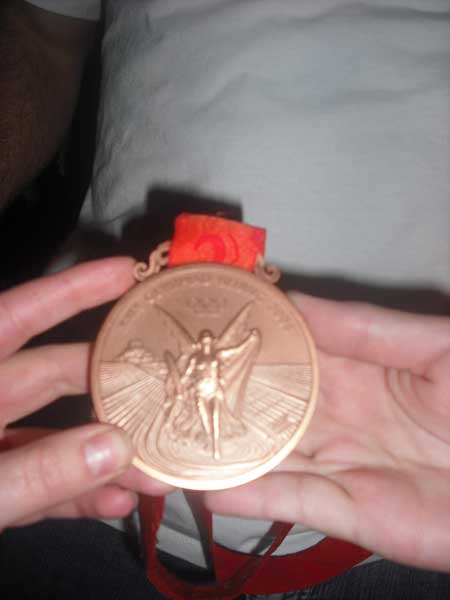 Yep that is a real live Olympic Medal