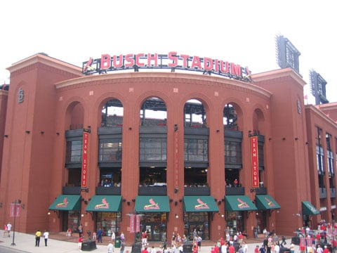 Busch Stadium, home of the St. Louis Cardinals