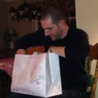 Dave opening his gift