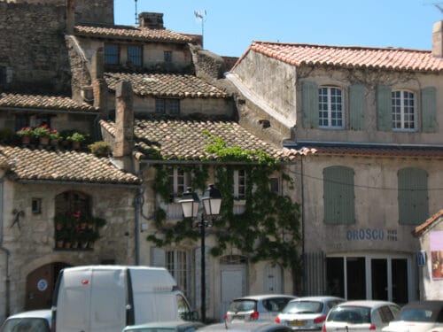 Houses and shops overlooking the Rhone River