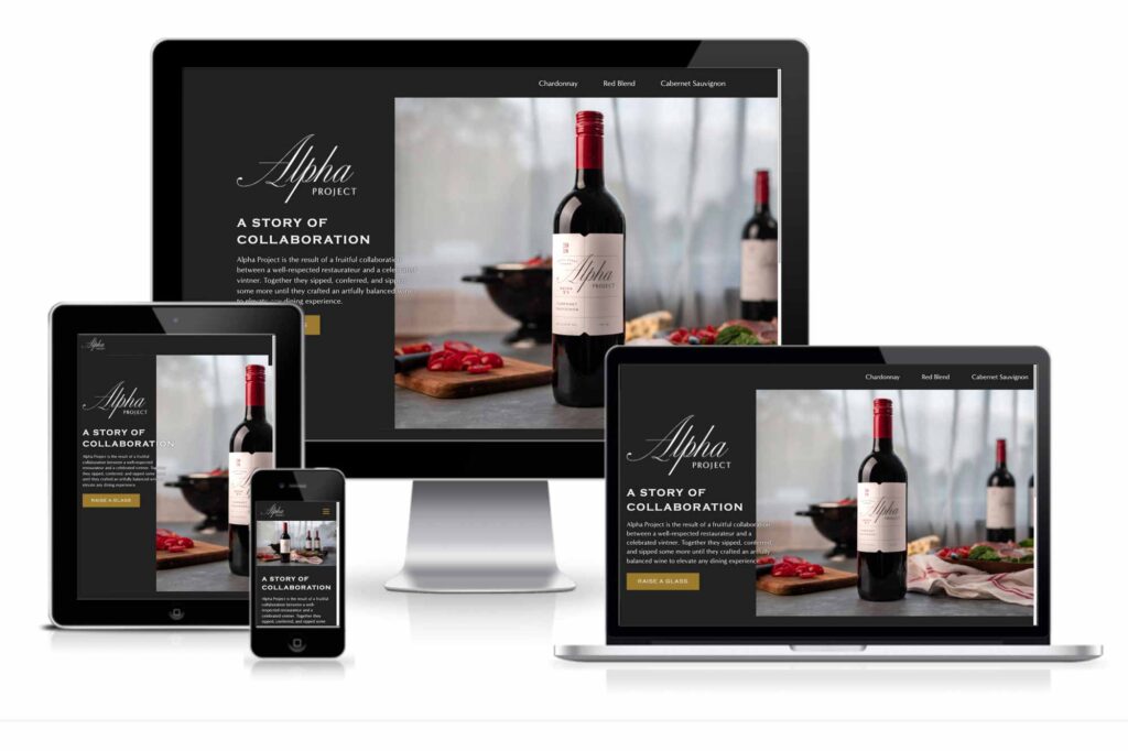 Alpha Project Wines responsive website design