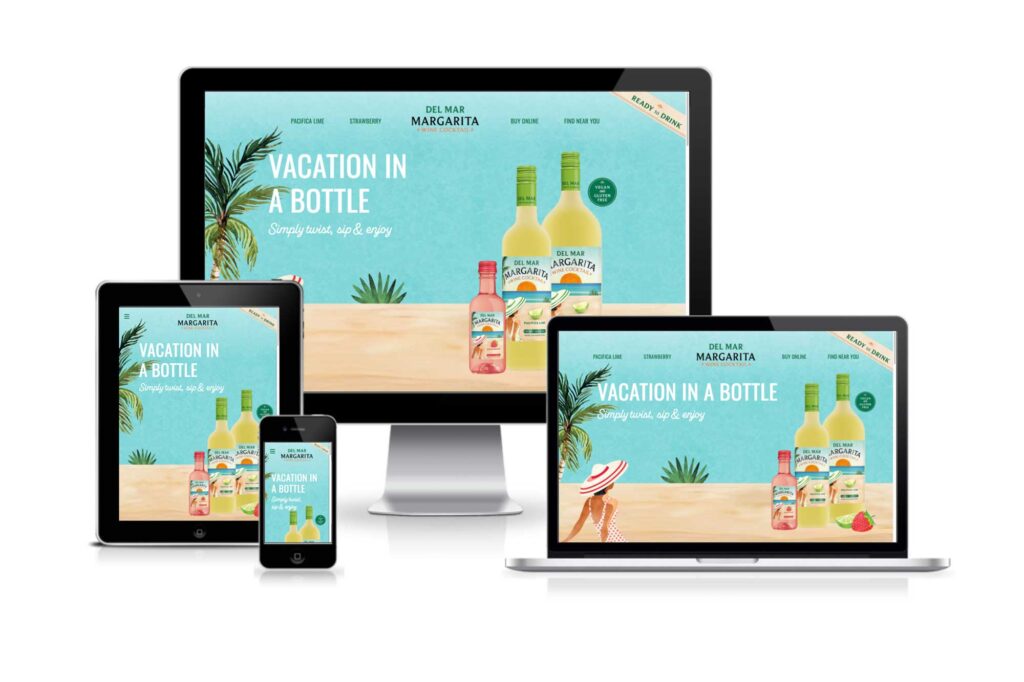 Del Mar Wine Cocktails responsive website design