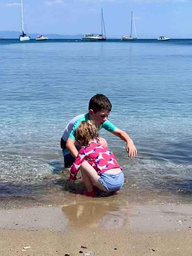 kids playing in the Mediterranean