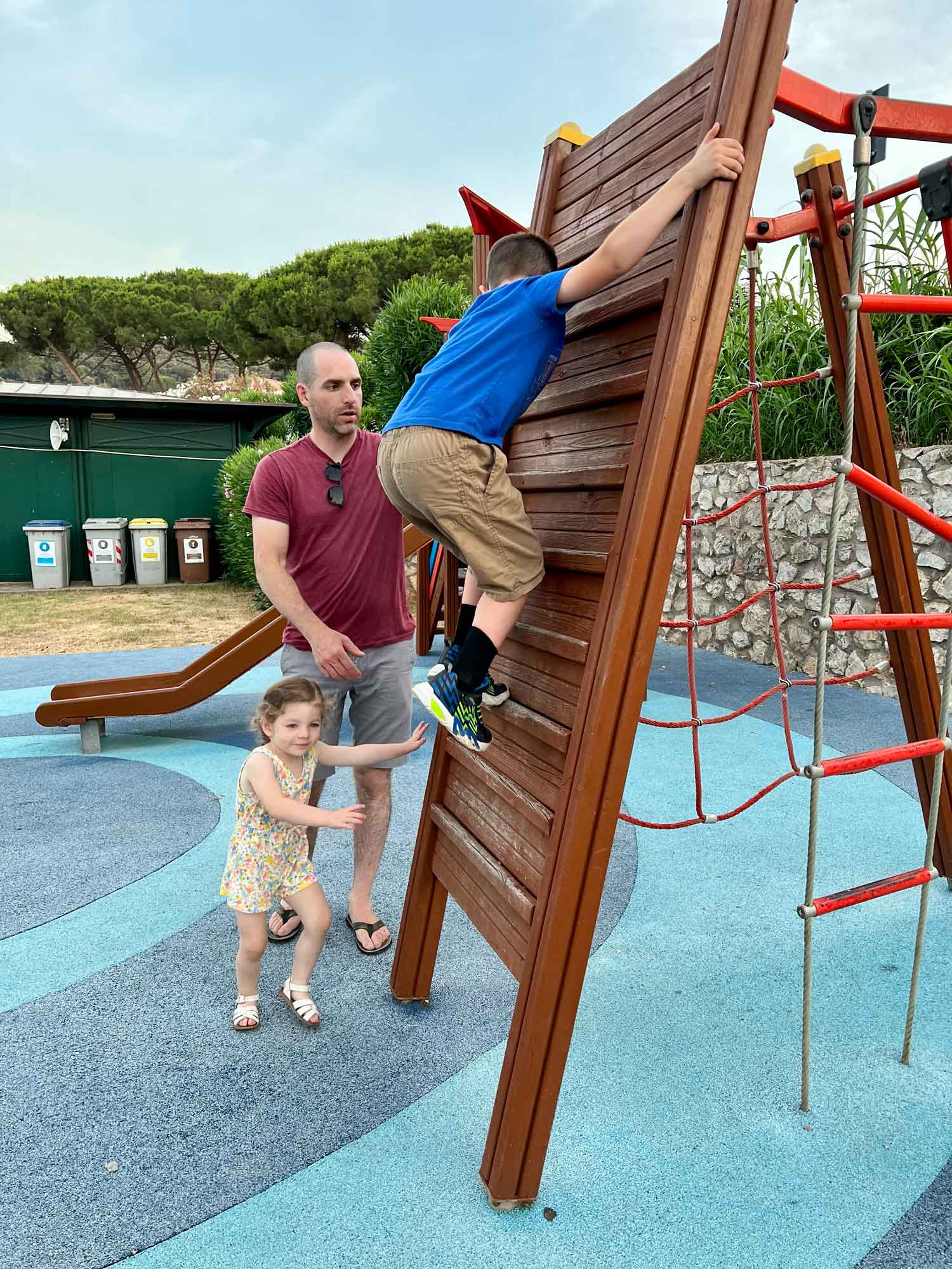 kids climbing at a playground
