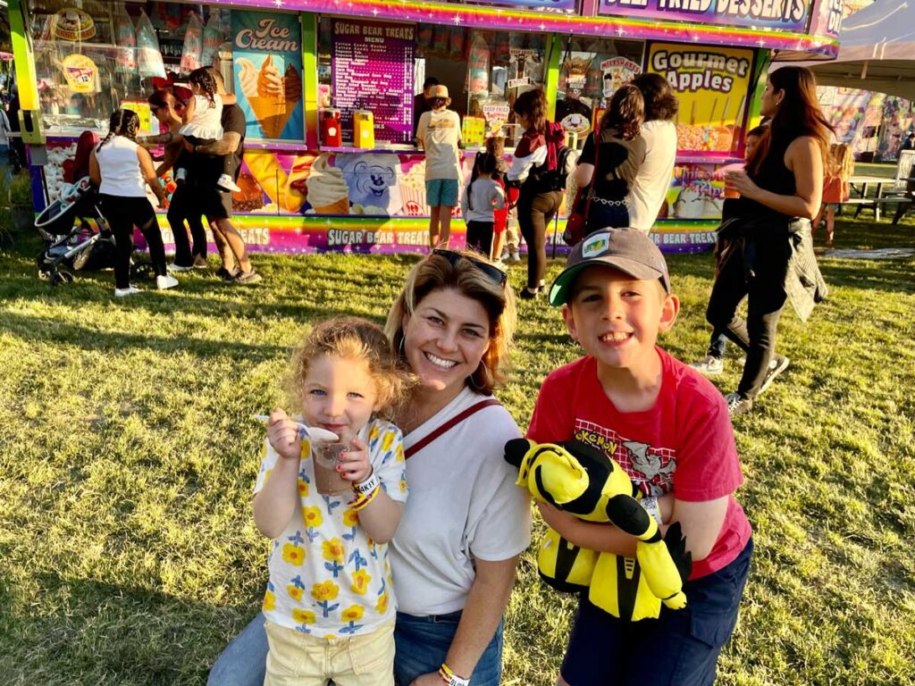 Colleen and kids at the fair