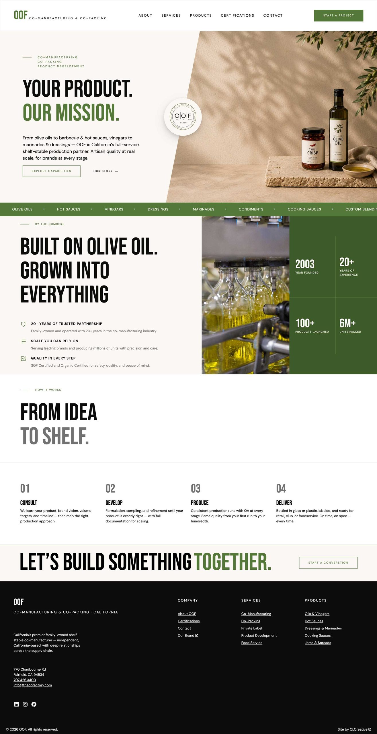 The OOFactory homepage screenshot